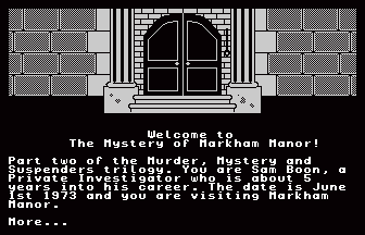 The Mystery of Markham Manor Title Screenshot