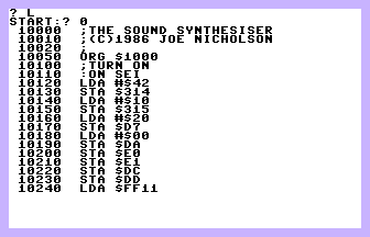 The Sound Synthesiser Screenshot