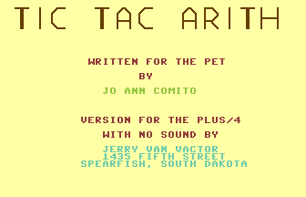Tic Tac Arith Title Screenshot