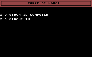 Torre Di Hanoi (C16/MSX 11) Title Screenshot