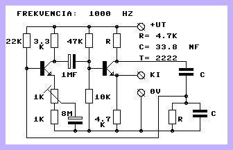 Tranzisztoros R-C Oszcillátor Screenshot