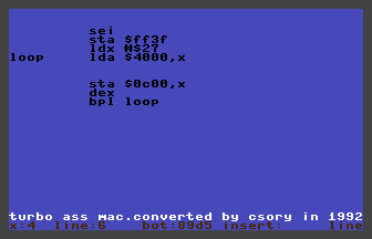 Turbo Assembler Macro Screenshot