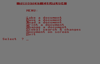 Turbotext C16/Plus4 Screenshot
