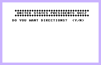 United States Presidents Quiz Title Screenshot