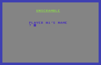 Unscramble (Compute!'s Gazette) Title Screenshot