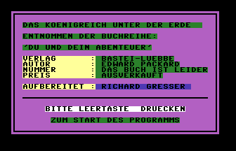 Unter Der Erde Title Screenshot