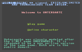 Untergarte Title Screenshot