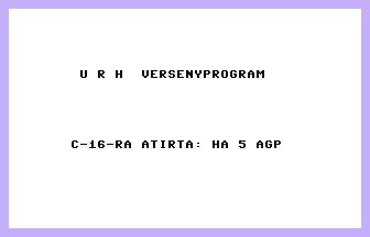 URH Versenyprogram Title Screenshot