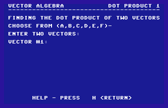 Vector Algebra Screenshot