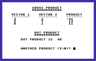 Vector Multiplication Screenshot