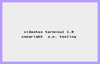 Videotex Terminal Title Screenshot