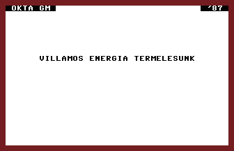 Villamos Energia Termelésünk Title Screenshot