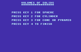 Volumes of Solids Screenshot
