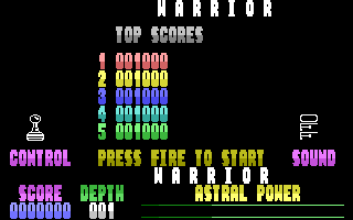 Warrior Title Screenshot
