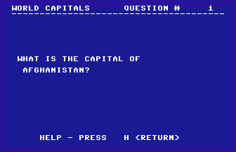 World Capital Quiz Screenshot