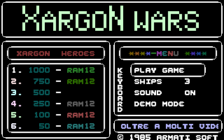 Xargon Wars (Armati) Title Screenshot