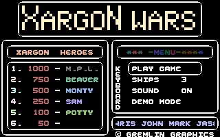 Xargon Wars Title Screenshot