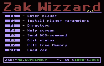 Zak Wizzard 2.1 Title Screenshot