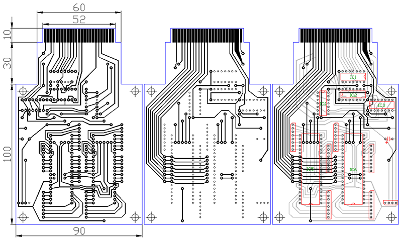 PCB layout for the interface card