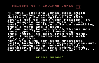 Indiana Jones II Title Screenshot