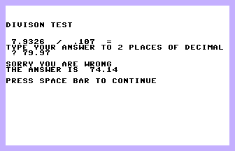 Maths Test Screenshot