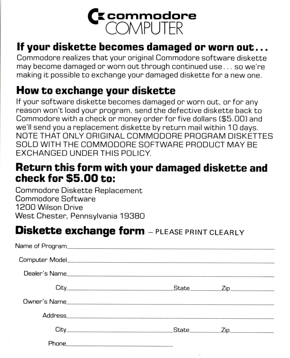 Diskette Exchange Coupon