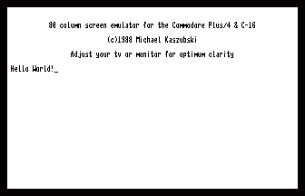 80 Column Screen Emulator Screenshot