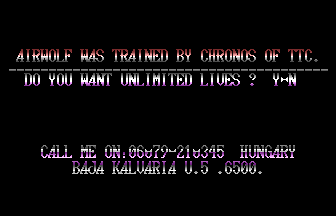 Airwolf (TTC) Title Screenshot