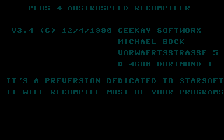 Austrospeed Recompiler Screenshot