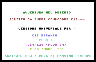 Avventura Nel Deserto Versione Universale Title Screenshot