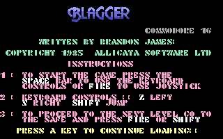 Blagger Title Screenshot