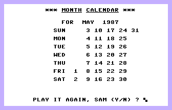 Calendar (ICPUG)