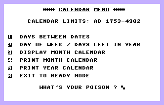 Calendar (ICPUG) Title Screenshot