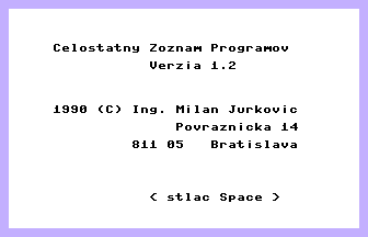 Celostatny Zoznam Programov Screenshot