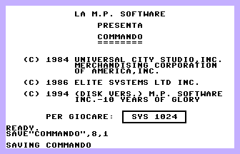 Commando (M.P.) Title Screenshot