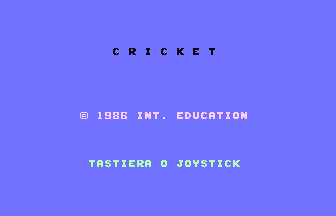Cricket Title Screenshot