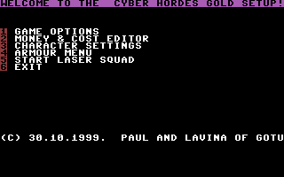 Cyber Hordes Gold Title Screenshot