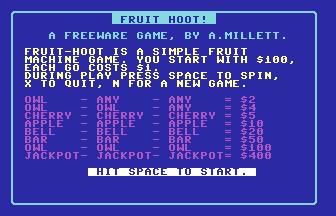 Fruit Hoot Title Screenshot