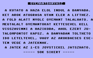 Gyémántbányász Title Screenshot