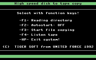 High Speed Disk To Tape Copy Screenshot