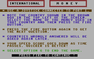 International Money Title Screenshot