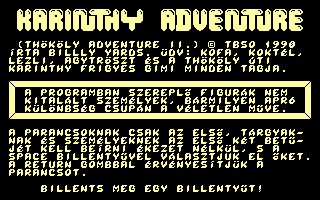 Karinthy Adventure Title Screenshot