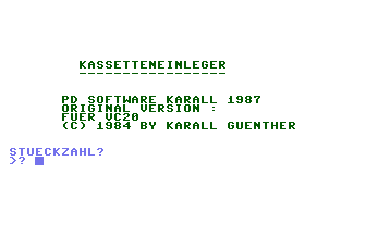 Kassetteneinleger Screenshot
