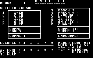 Kniffel (1985) Screenshot