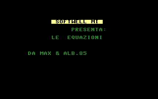 Le Equazioni Title Screenshot