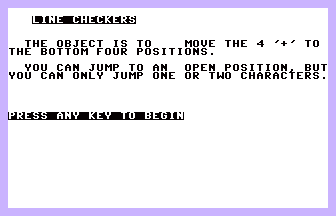 Line Checkers Title Screenshot