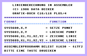 Linienberechnung in Assembler Title Screenshot