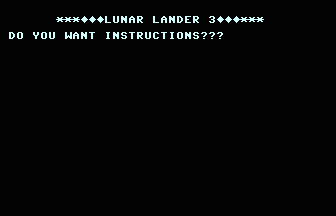 Lunar Lander 3 Title Screenshot