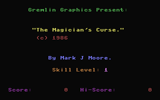 The Magician's Curse Title Screenshot
