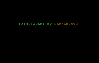 Marslander Title Screenshot